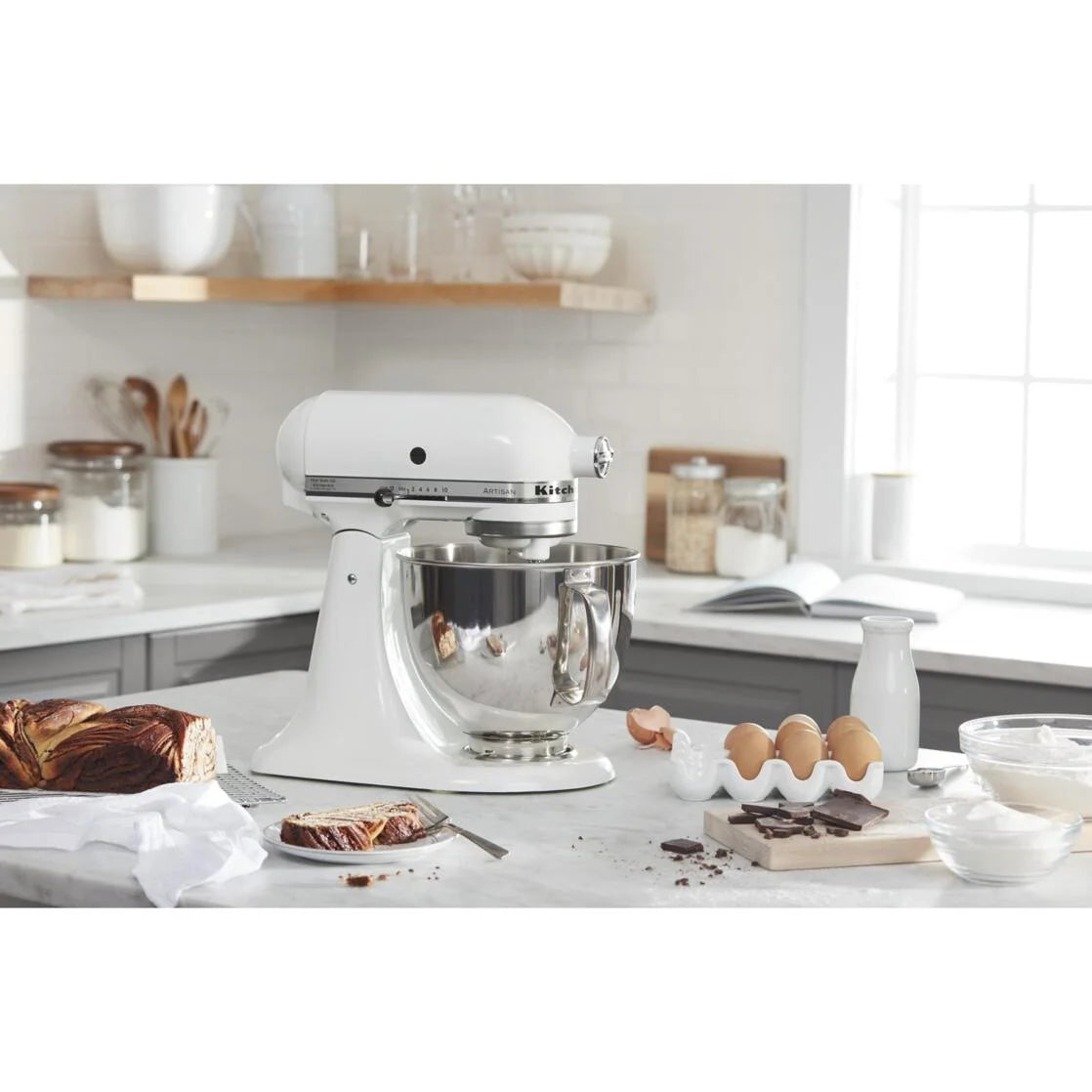 Artisan Series 5-Quart Tilt-Head Stand Mixer, White, KSM150PS