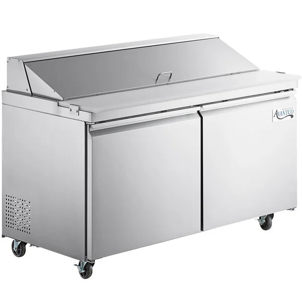 Avantco SS-PT-60-HC 60" 2 Door Stainless Steel Refrigerated Sandwich Prep Table