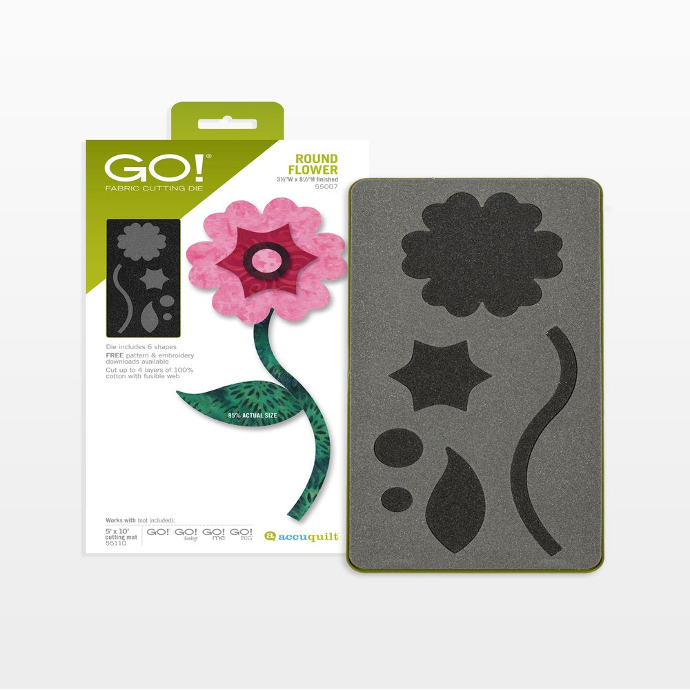 GO! round Flower Fabric Cutting Die W/ Multiple Shapes and Sizes