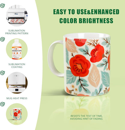 Sublimation Coating for All Hard Substrates-250Ml Glossy Waterproof Sublimation Coating for Mugs, Glass, Tumblers, Sublimation Coating for Ceramics, Tiles, Stainless Steels with Super Adhesion