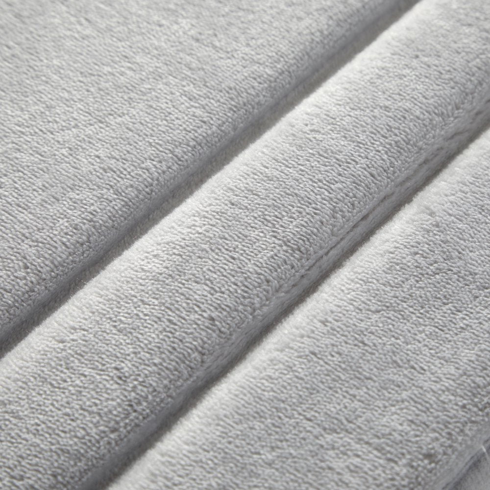 2 Piece Silver Memory Foam Bath Rug Set, Available in Multiple Colors