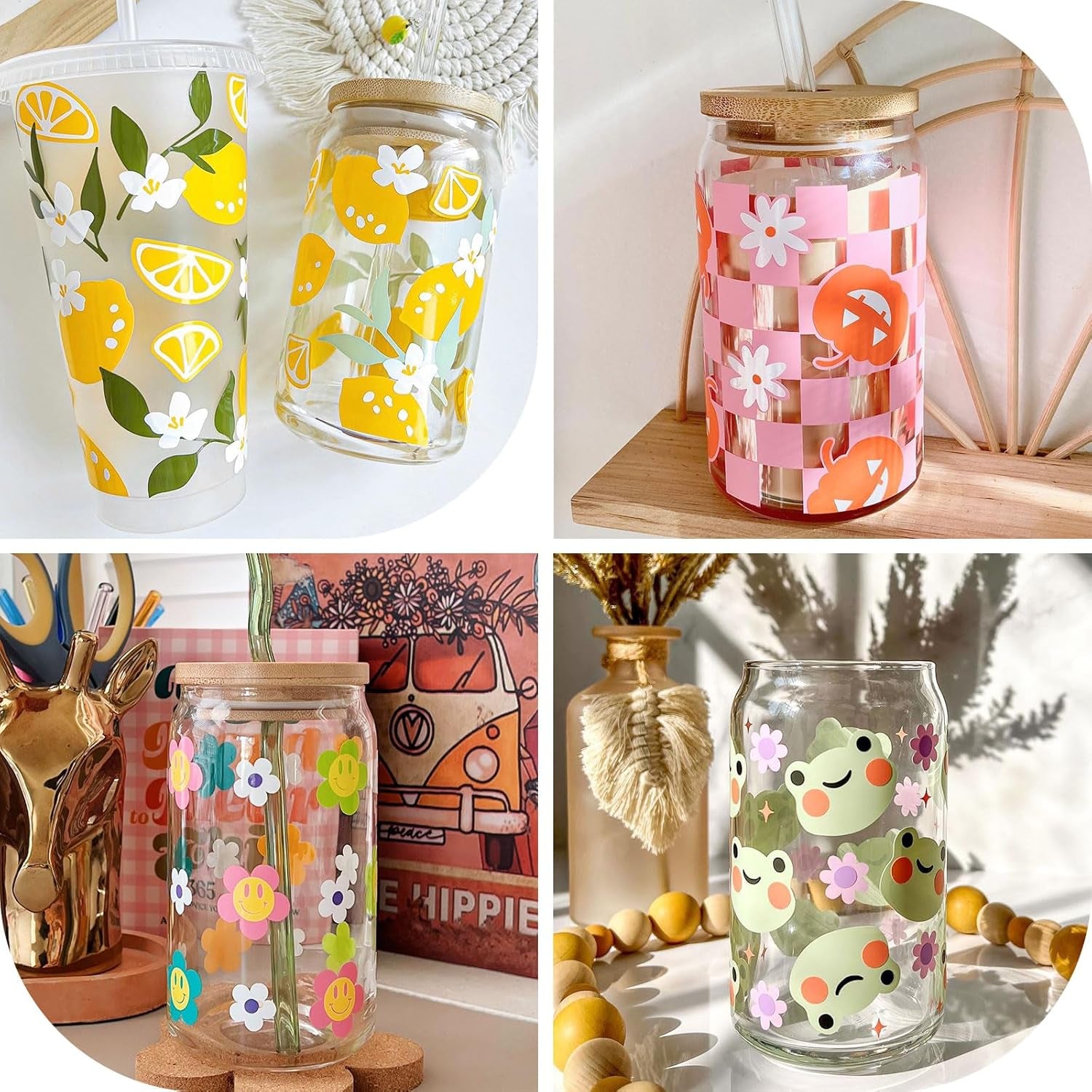 001 Permanent Adhesive Vinyl Bundle - 54Pack Vinyl Sheets (12”X12 Glossy, Matte) for Cutting Machines and Craft Cutter, DIY Craft, Car Decals, Party Decoration, Sticker