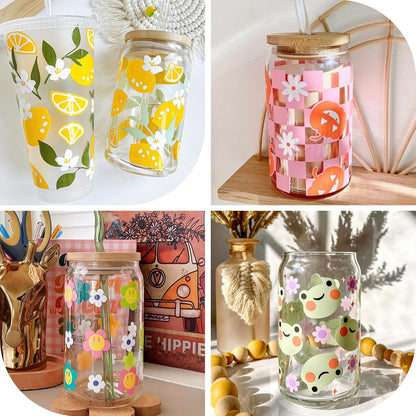 001 Permanent Adhesive Vinyl Bundle - 54Pack Vinyl Sheets (12”X12 Glossy, Matte) for Cutting Machines and Craft Cutter, DIY Craft, Car Decals, Party Decoration, Sticker