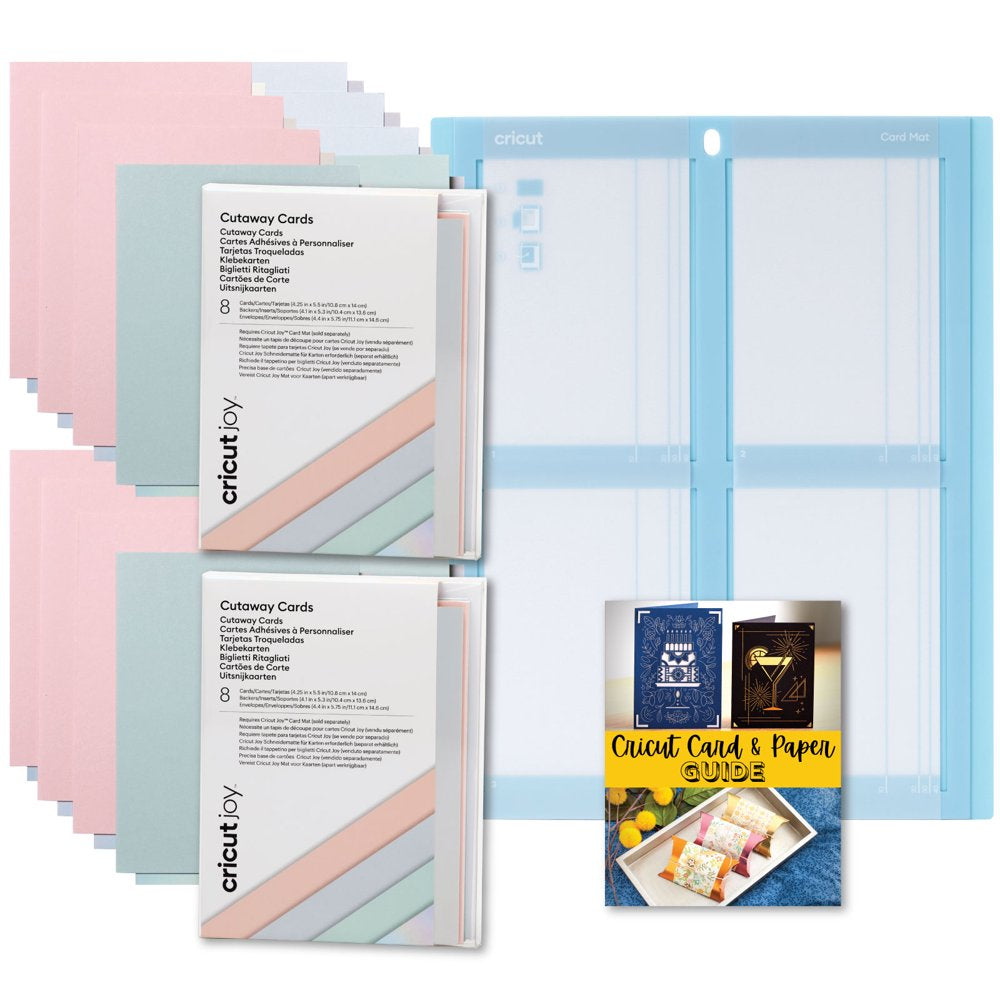 Cutaway Cards Pastels Sampler Double Pack with  Card Mat 2X2 Bundle