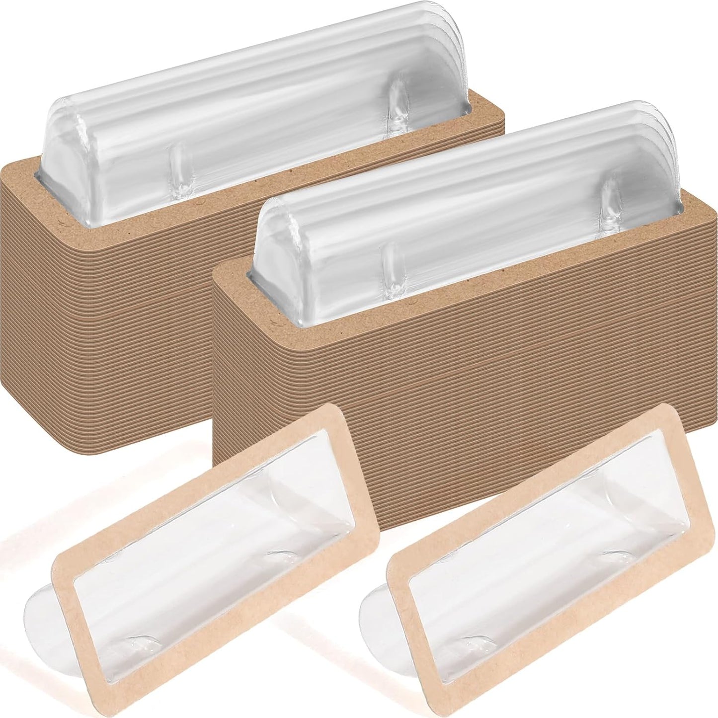Barydat 200 Pcs Clear Lip Balm Pouches Plastic Money Holder for Cash Gift Lipstick Plastic Domes Compact Money Card Holder with Adhesive Lip Balm Cards for Organize DIY Storage