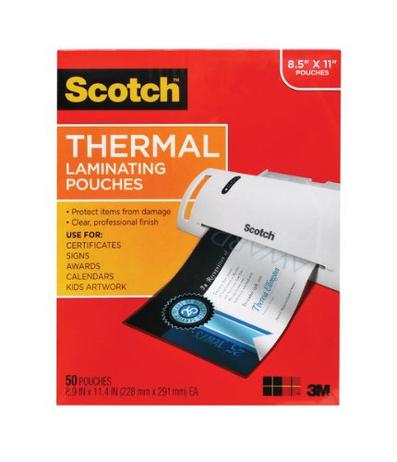 Scotch Thermal Laminating Pouches, 8.9 X 11.4-Inches, 3 Mil Thick, 50-Pack (TP3854-50)