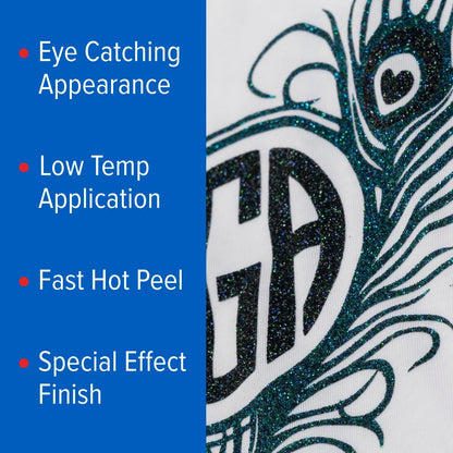 Stahls' HTV Heat Transfer Vinyl Cad-Cut Glitter Flake for Cotton, Polyester, Tri-Blends Lab-Tested for 50+ Washes, Compatible with All Cutters. Easy to Cut & Weed, Iron on Vinyl (Bronze)