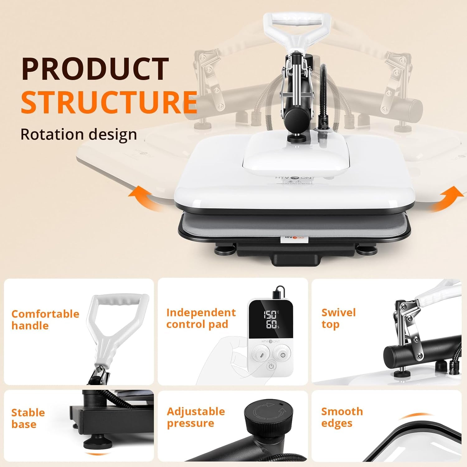 Heat Press Machine 15X15 - Swing Away Heat Press Machine for T Shirts - Professional Heat Press for Sublimation, Vinyl, Heat Transfer Projects, Heats up Fast & Distribute Heat Evenly