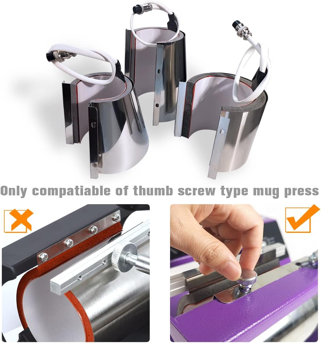 Bettersub Mug Cup Press Heating Transfer Attachment Silica Gel 110V for Heat Press Machine Transfer Sublimation Cylindrical (US Cylindrical 11Oz)