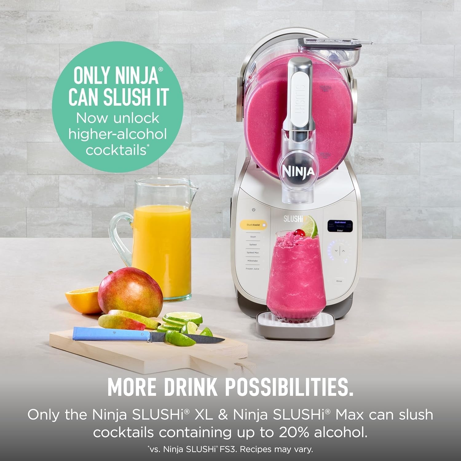 Ninja Slushi XL Smart Frozen Drink Maker & Slushi Machine | with Slushassist Technology |128 Oz. Capacity | Sodas, Margaritas, Frappes, Milkshakes & More | Crema | FS601BR