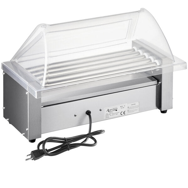 Avantco RG1812KIT 12 Hot Dog Roller Grill with 5 Rollers and Sneeze Guard - 120V, 430W