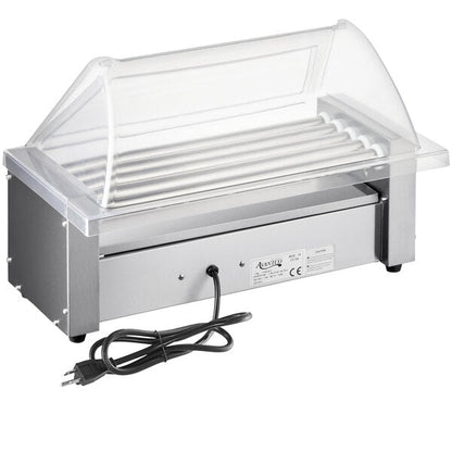 Avantco RG1812KIT 12 Hot Dog Roller Grill with 5 Rollers and Sneeze Guard - 120V, 430W