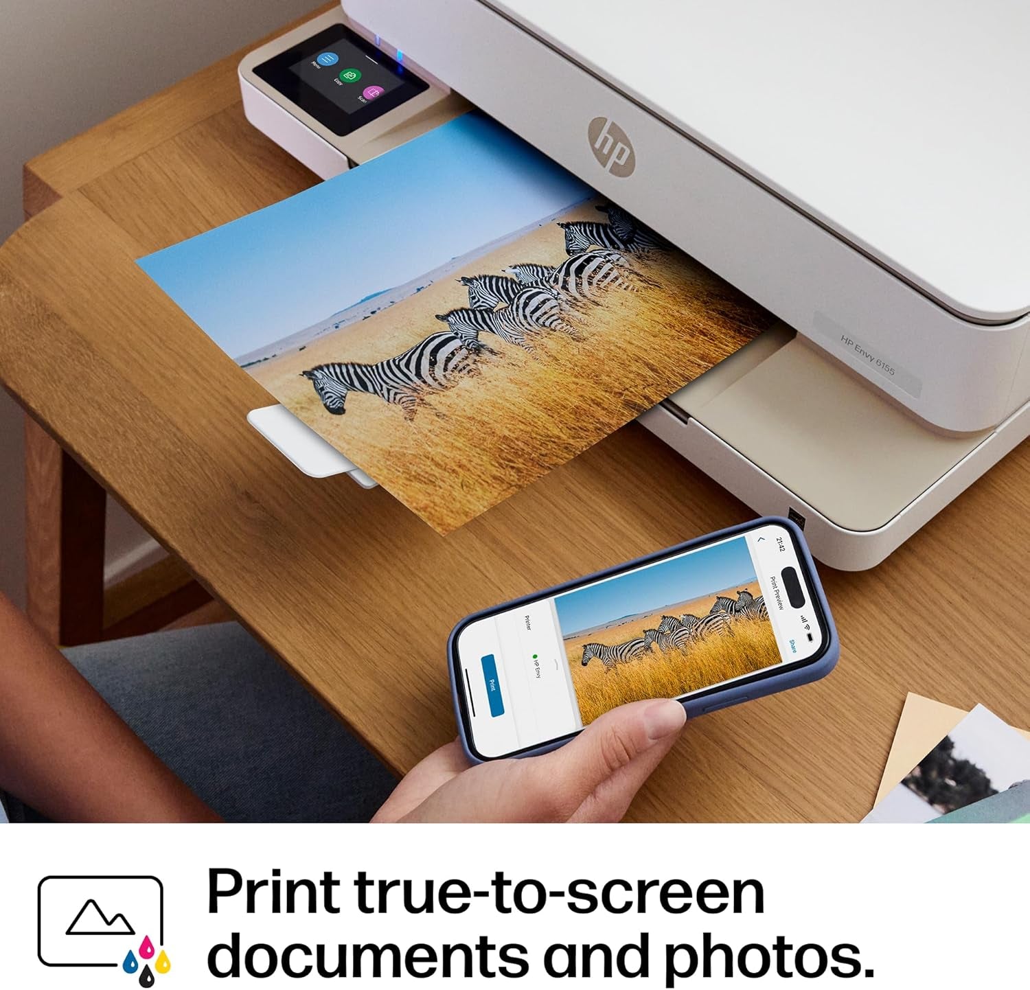 HP Envy 6155 Wireless All-In-One Color Inkjet Printer, Print, Scan, Copy, Duplex Printing Best-For-Home, 3 Month Trial of Instant Ink Included, Ai-Capable (C2WR7A) Portobello