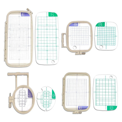 4Pc Embroidery Hoop Set & Accessories for Brother SE2000, PE900 & Other Models
