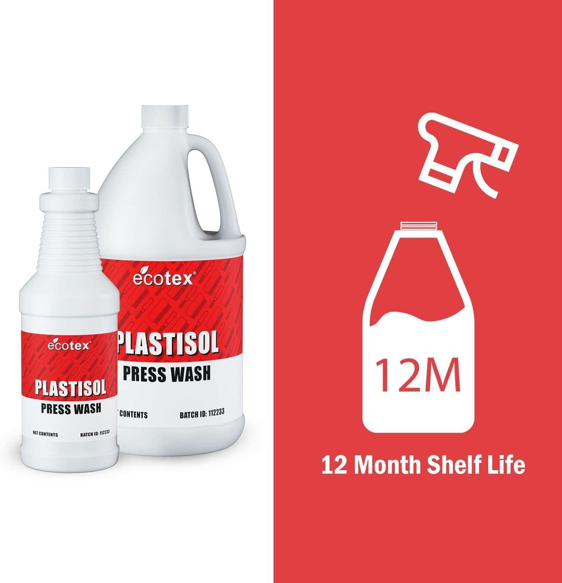 Ecotex® Plastisol Press Wash (Quart -32Oz.) - Screen Printing Machine Cleaner and Degreaser - Remove Screen Printing Ink Color - ®