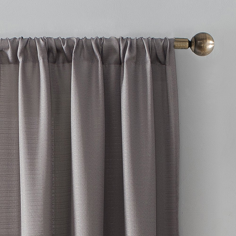 Textured Solid Rod Pocket Curtain Panel, 38" X 84", Gray