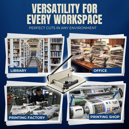 Flexzion Guillotine Paper Cutter 12" A4 Professional Industrial Heavy Duty Scrapbooking Metal Base Trimmer Machine 400 Sheet Capacity for Office Commercial Photocopy Printing Shop | Large Industrial Paper Cutter for A4 Stacks; Hardened Steel Blade for Office, School, and Commercial Paper Cutting
