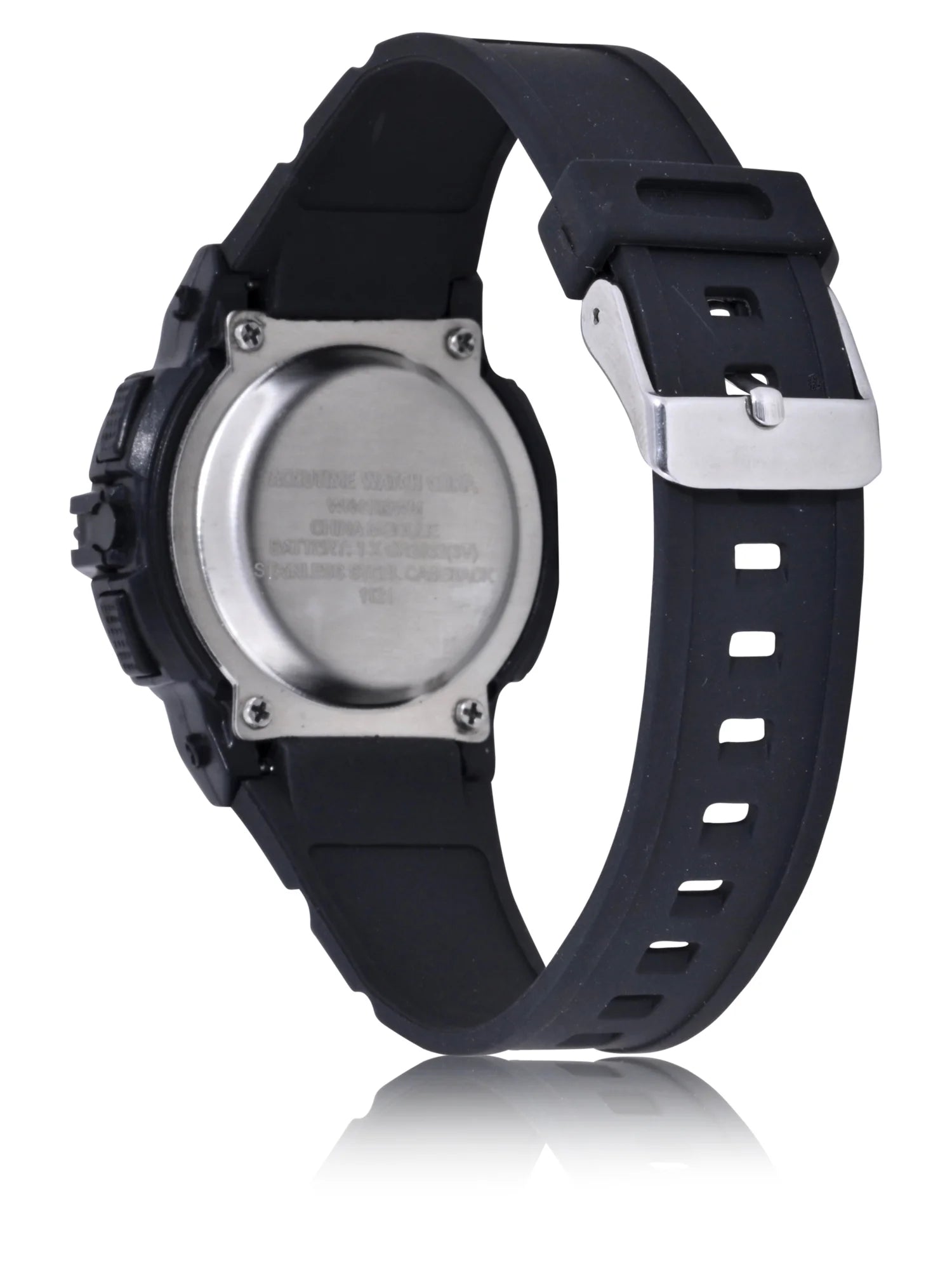 Unisex LCD Watch with Silicone Strap in Black (WN4199WM)