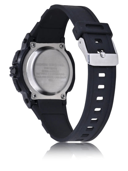 Unisex LCD Watch with Silicone Strap in Black (WN4199WM)