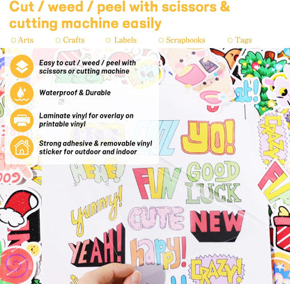 Laminating Sheets Clear Laminate Sheets Sticker Paper for Inkjet Printer Clear Vinyl for Printable Vinyl Sticker Paper Photo Paper 8.26" X 11.69" A4 28 Sheets, Glossy