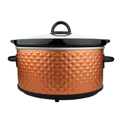 SC-136C 3.5-Quart Diamond-Pattern Slow Cooker, Brown