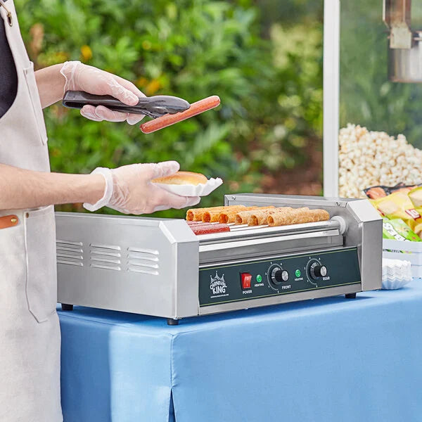 Carnival King HDRG18 18 Hot Dog Roller Grill with 7 Rollers - 120V, 910W