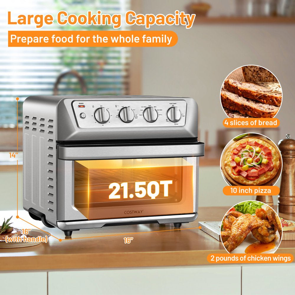 21.5QT Air Fryer Toaster Oven 1800W Countertop Convection Oven W/ Recipe