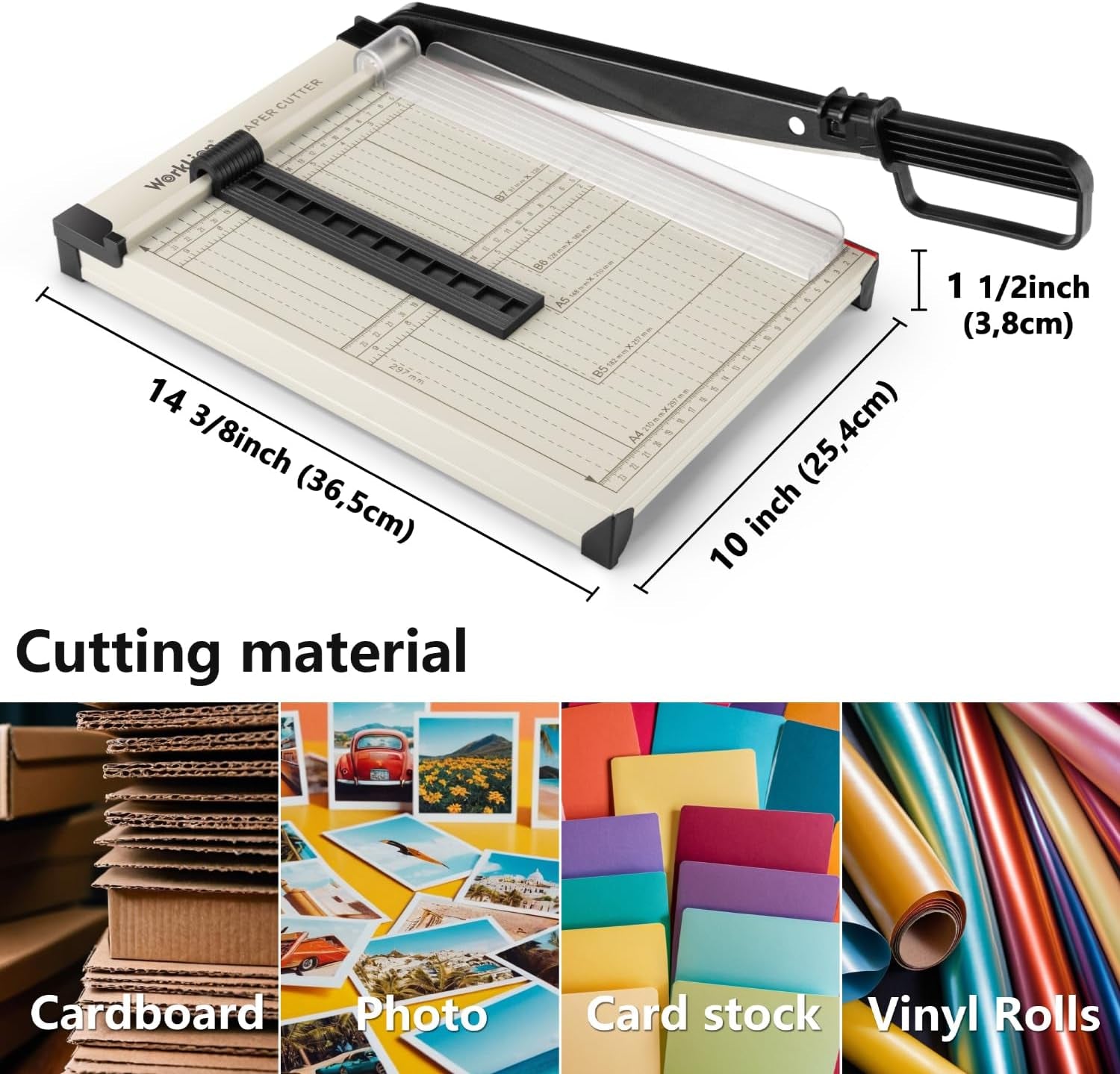 Heavy Duty Guillotine Paper Cutter 12 Inch with Safety Guard | 15-Sheet Capacity Paper Trimmer , Precision Guillotine Cutter for Cutting Paper, Card,Photos,Vinyl and More with Ease.