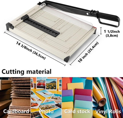 Heavy Duty Guillotine Paper Cutter 12 Inch with Safety Guard | 15-Sheet Capacity Paper Trimmer , Precision Guillotine Cutter for Cutting Paper, Card,Photos,Vinyl and More with Ease.