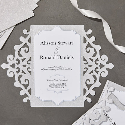 24 Sheets Silver Glitter Cardstock Paper for Scrapbooking, Arts, DIY Sparkle Crafts, 250Gsm, Double-Sided (8 X 12 In)