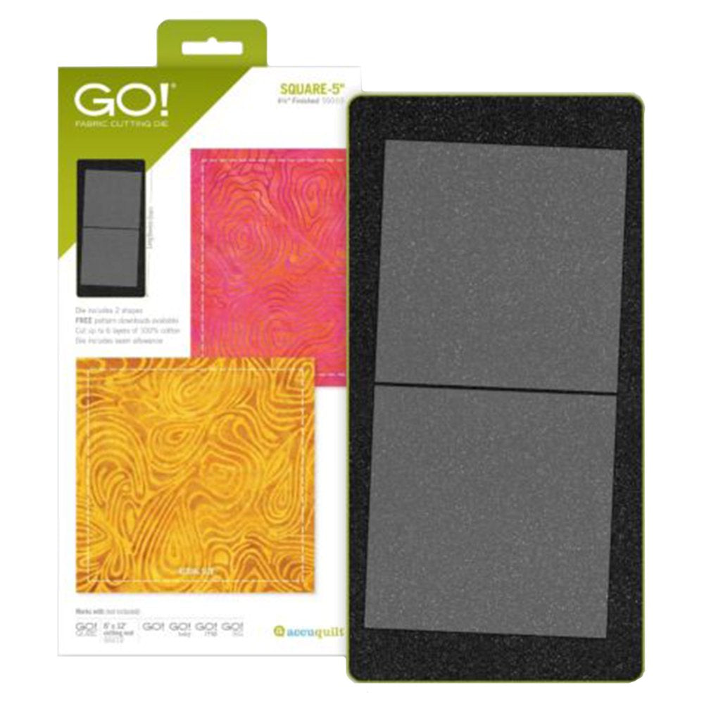 GO! 5" Square Fabric Cutting Die with Multiple Sizes for Quilting