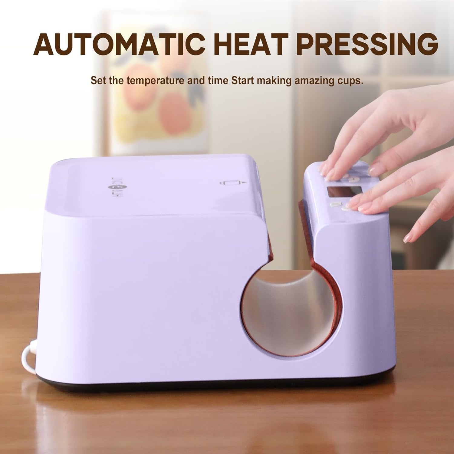 Auto Tumbler Heat Press Machine - Mug Heat Press Heat up Fast & Even, Professional Tumbler Press High-Security for 2.95"-3.18" Sublimation Tumblers, Cups, Glasses and Mugs, Purple