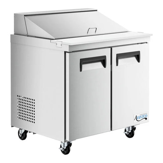 Avantco APT-36-HC 36" 2 Door Refrigerated Sandwich Prep Table