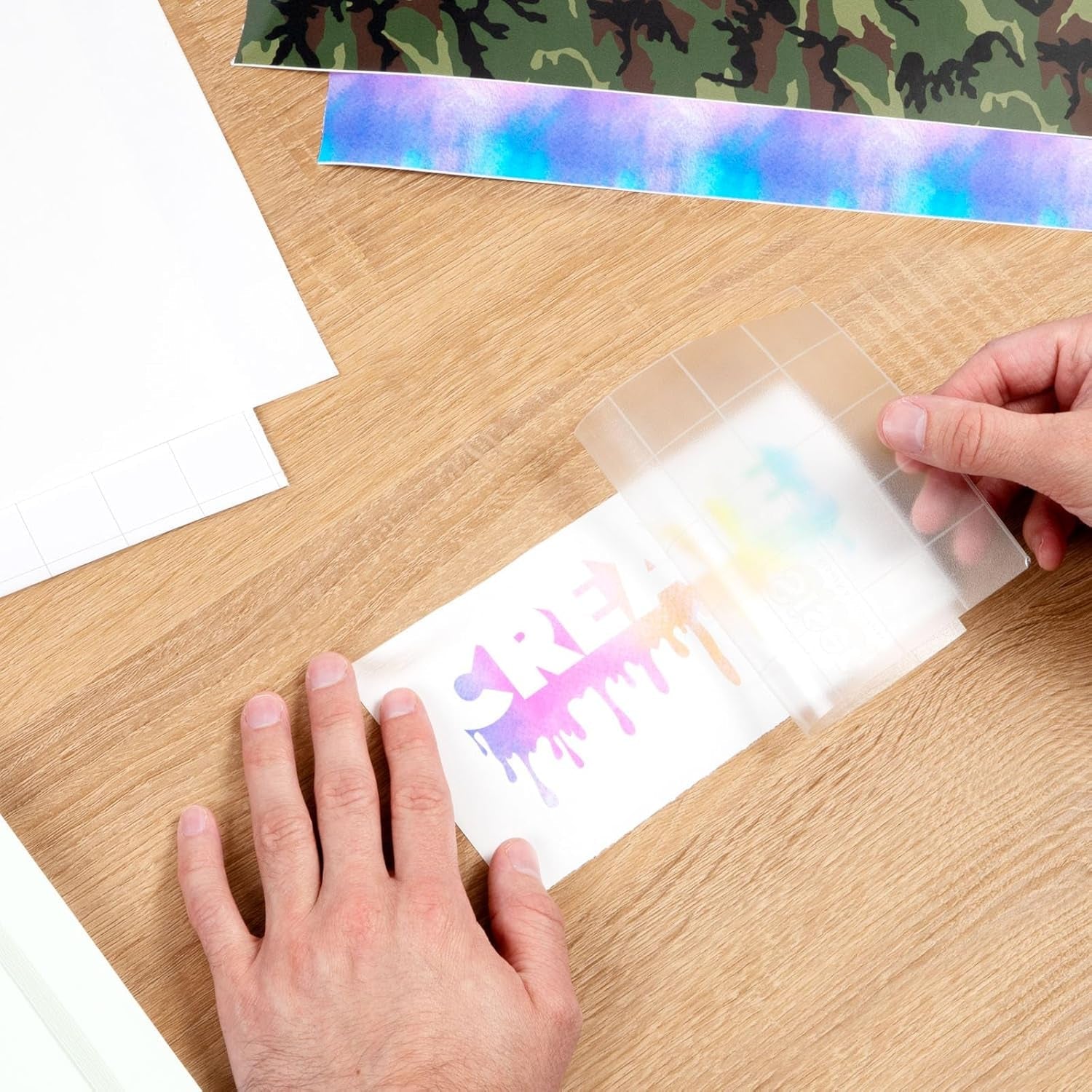 Siser Easypsv Patterns 11.8" X 3Ft Roll - Self Adhesive Permanent Craft Vinyl (Watercolor Rainbow)