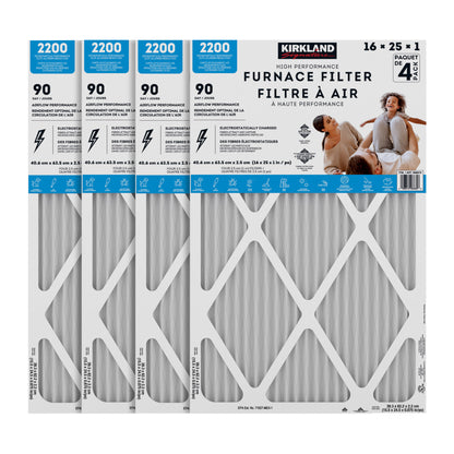 Kirkland Signature 2200 High Performance Furnace Filters, 4-Pack