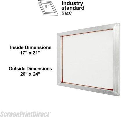 Aluminum Frame Screen Printing Frame 20" X 24" 40 Count White Mesh - Screen Printing Screen with Various Mesh Counts - Pre-Stretched Silk Screen for Your Screen Printing Kit