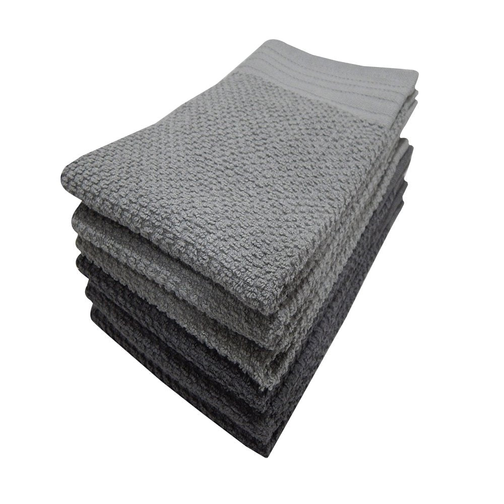 6-Piece Bar Mop Kitchen Towel Set, Solid Grey