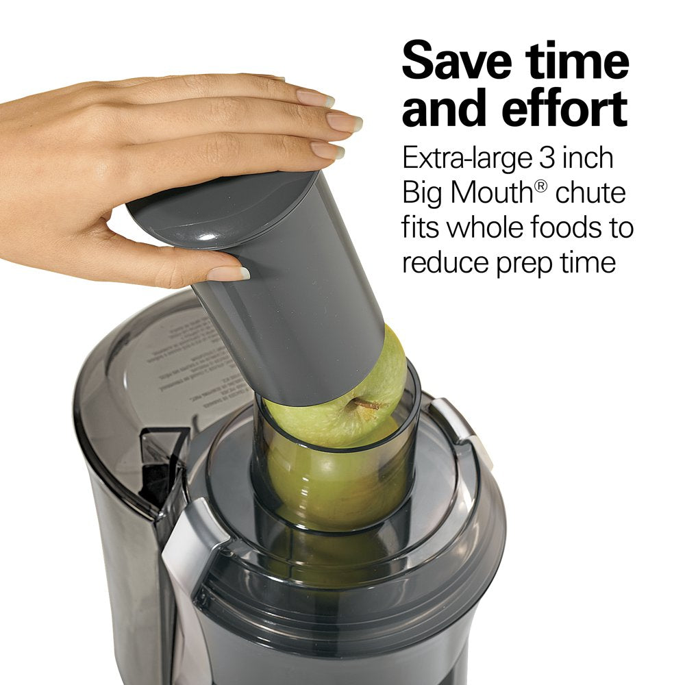 Big Mouth Pro Juicer Juice Extractor, 800W, BPA Free, Powerful Motor, Gray, 67650