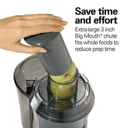 Big Mouth Pro Juicer Juice Extractor, 800W, BPA Free, Powerful Motor, Gray, 67650