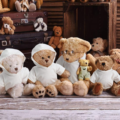 3 Pcs Sublimation Shirt Fit 14-18 Inch Stuffed Bear Blank Stuffed Bear Clothes Plush Bear T Shirts for DIY Make Unique Stuffed Doll Clothes