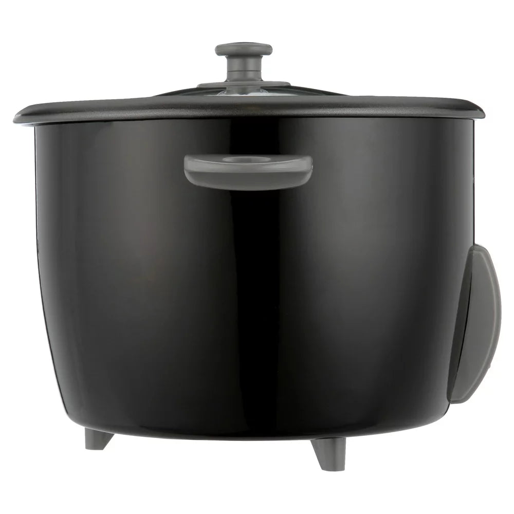 Rice Cooker and Food Steamer, 30 Cups Cooked (15 Uncooked), Steam Basket, Black, 37555