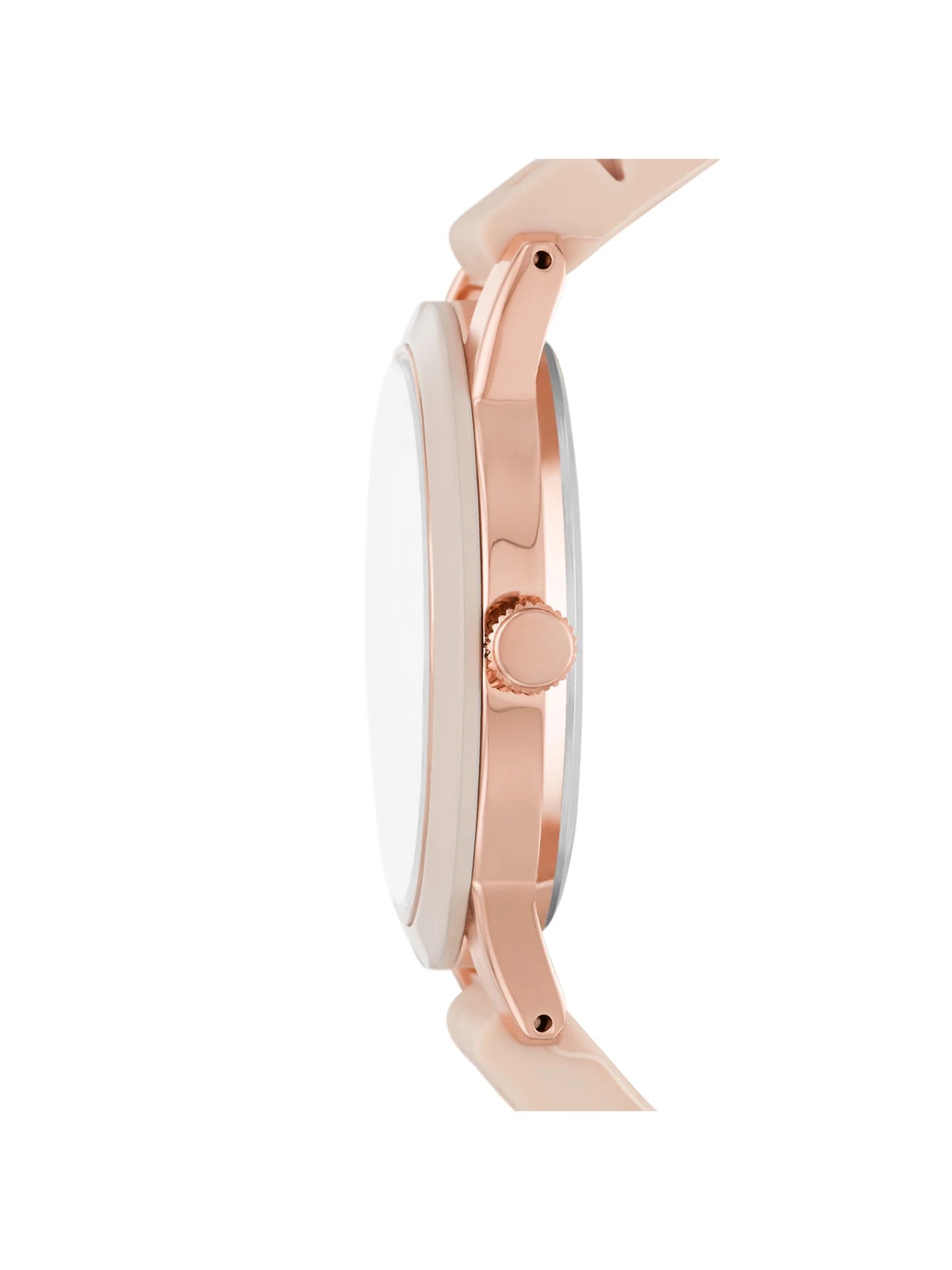 Time & Tru Women'S Wristwatch: Rose Gold Case, Blush Bezel, Easy Read Dial, Silicone Strap (FMDOTT072)