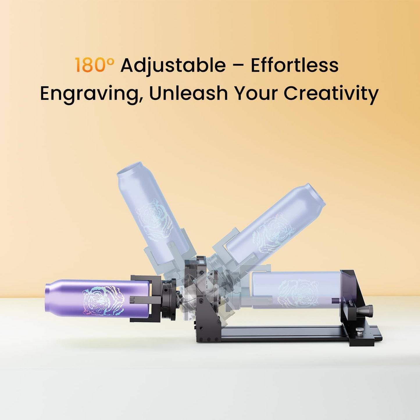 Longer Chuck Rotary Roller Is Ideal for Engraving Cylindrical, Wine Glasses, and Irregular Items. Compatible with Ray5, Ray5Mini, B1, and Most Other Laser Engravers, Meeting Diverse Engraving Needs.