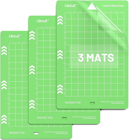 Cutting Mat for Glee S501 Cutter, 4.5" X 6.5" Standard Grip Mat for DIY Crafty, 3 Packs  Accessories Mats, Adhesive Sticky Green Quilting Replacement Cut Mats for Iron On, Vinyl and More