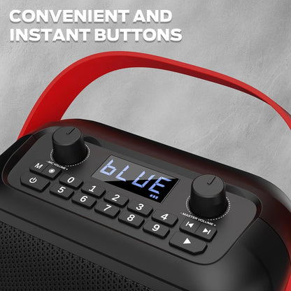 Portable Bluetooth Speakers, Wireless Bluetooth Speaker with 40W Loud Stereo Sound, Outdoor Speakers with Handle, 12H Playtime, Supports TF Card, AUX for Outdoor