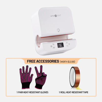 HTVRONT Auto+Tumbler Heat Press Machine + Materials Bundle