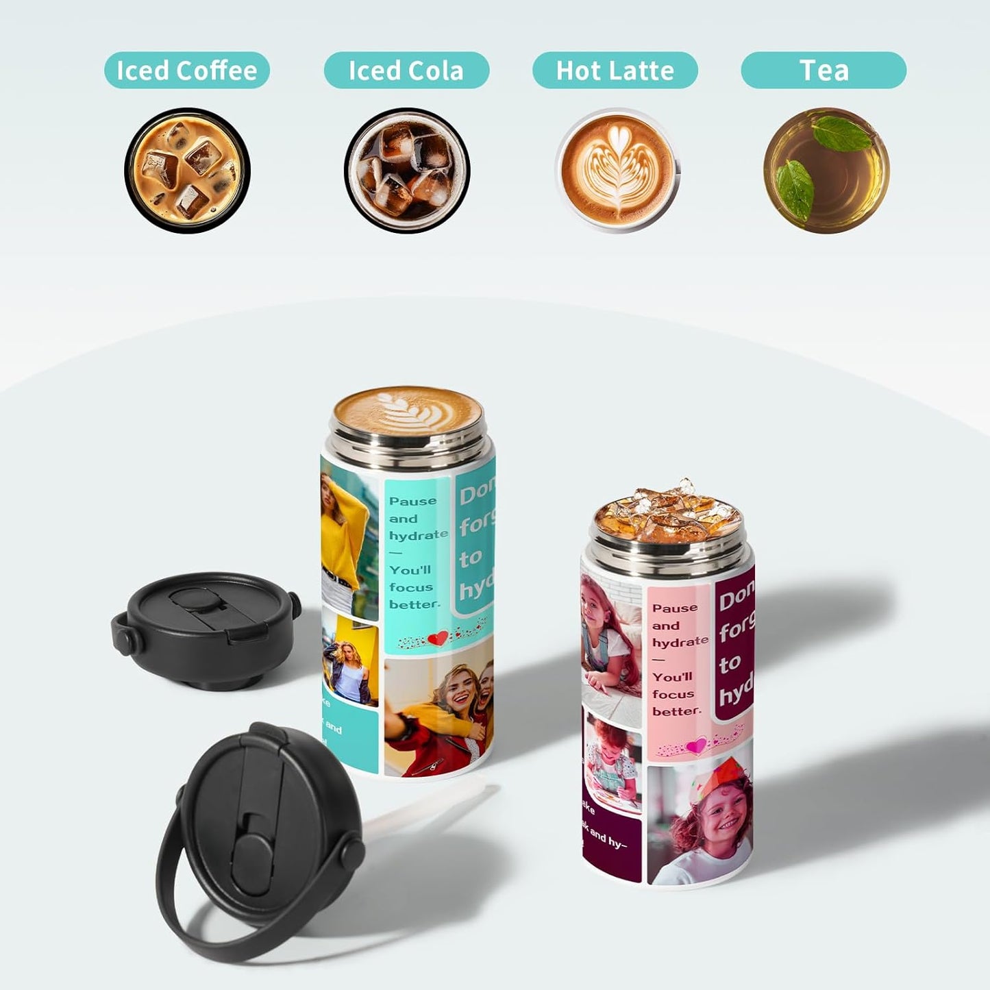 8 Pack Sublimation Kids Water Bottle Tumblers Blanks Bulk 20 OZ 600 ML with Flip Straw and Portalbe Handle, Compatible with Cricut Mug Press Tumbler Press Sublimation Oven Printing