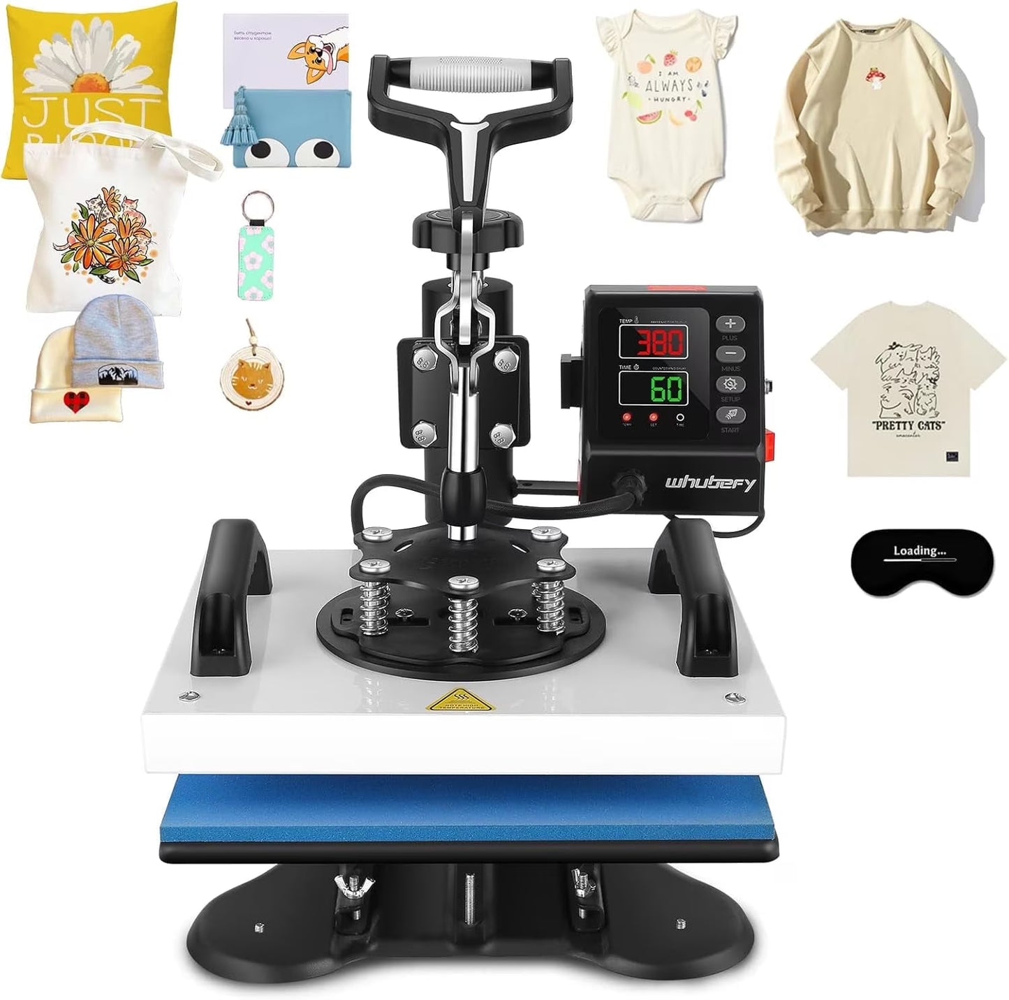 Adnoom Heat Press 12X10 with 360°Swing-Away Design, 650W Digital Shirt Press Machine with LCD Control Panel, DIY Vinyl Heat Press Sublimation Machine for T-Shirts, Canvas, Bags