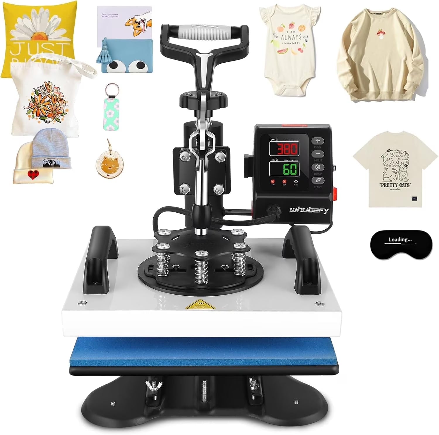 Adnoom Heat Press 12X10 with 360°Swing-Away Design, 650W Digital Shirt Press Machine with LCD Control Panel, DIY Vinyl Heat Press Sublimation Machine for T-Shirts, Canvas, Bags