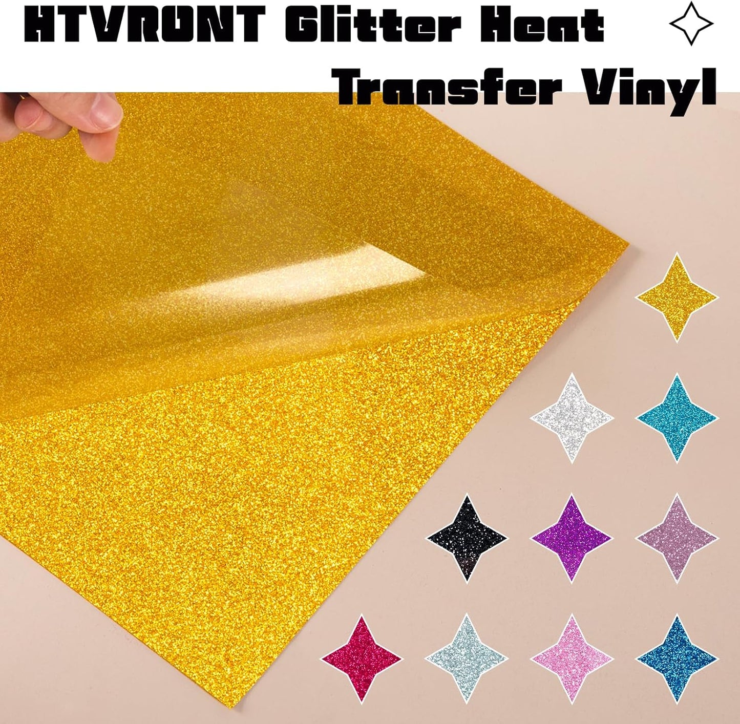 Automatic Heat Press 2 Bundle - Automatic Heat Press 2 & 15 Pack 12" X 10" Glitter Heat Transfer Vinyl